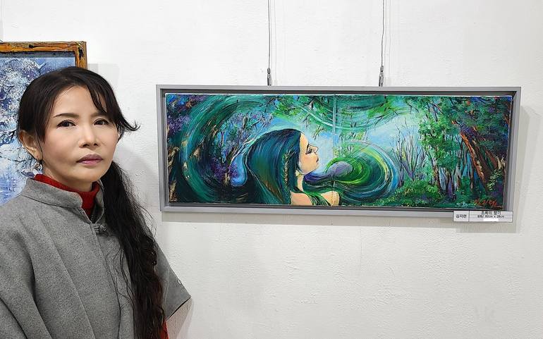 Original Modernism Nature Painting by Ji-Ryeon Kim
