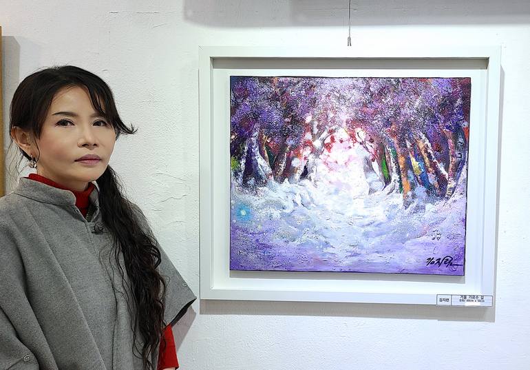 Original Abstract Expressionism Nature Painting by Ji-Ryeon Kim