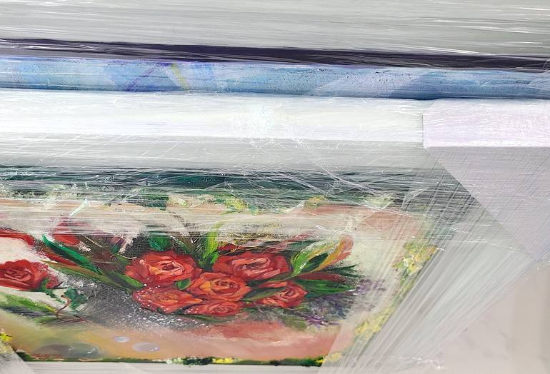 Original Cubism Floral Painting by Ji-Ryeon Kim