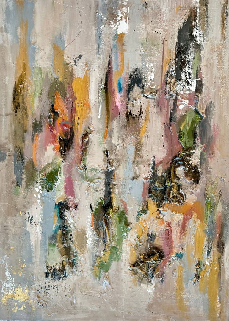Original Art Deco Abstract Painting by Songul Eris