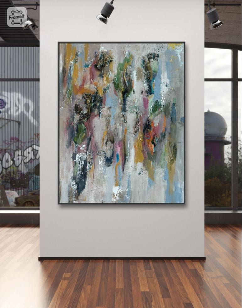 Original Art Deco Abstract Painting by Songul Eris