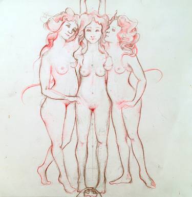 Original Figurative Women Drawings by Crystal Hartman