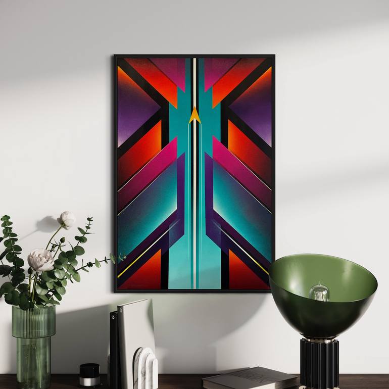 Original Geometric Abstract Painting by Emil Stasovskiy