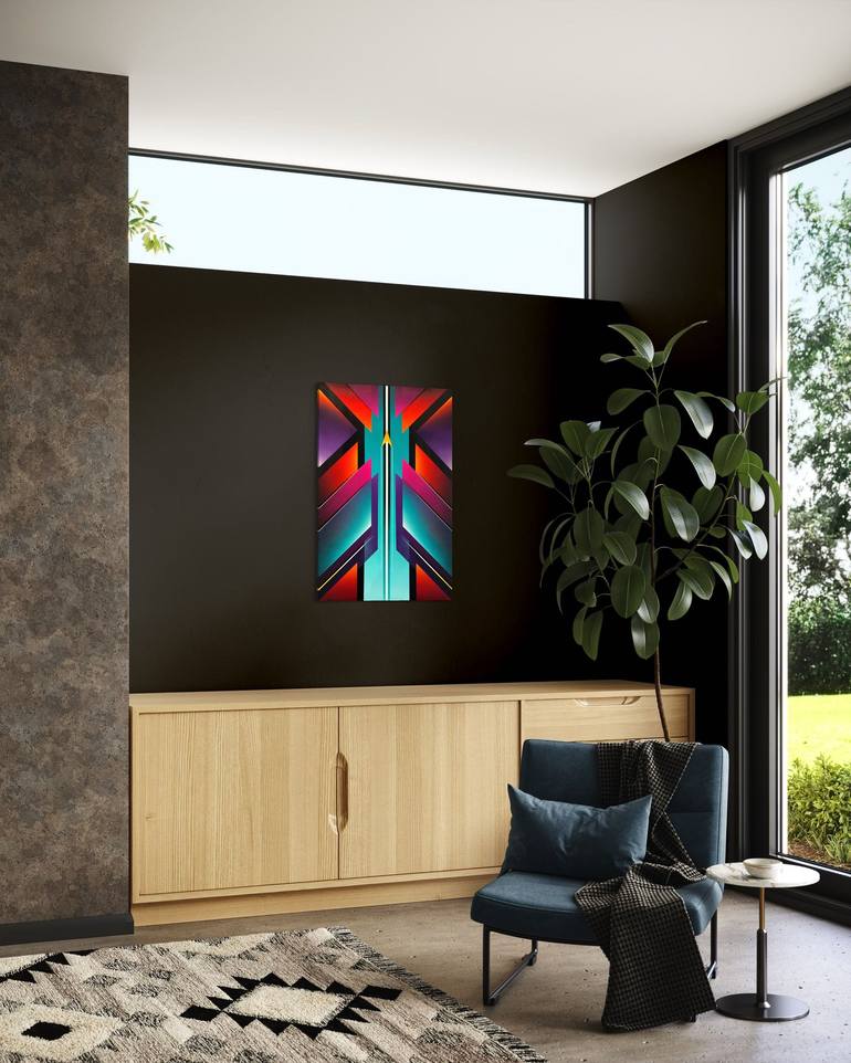 Original Geometric Abstract Painting by Emil Stasovskiy