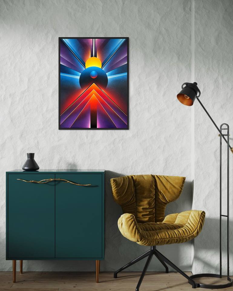 Original Geometric Abstract Painting by Emil Stasovskiy