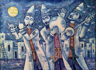 Original Folk Performing Arts Paintings by Hashim Kurban