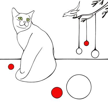 Original Illustration Cats Drawings by Christina Schöneich