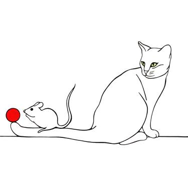 Original Black & White Cats Drawings by Christina Schöneich