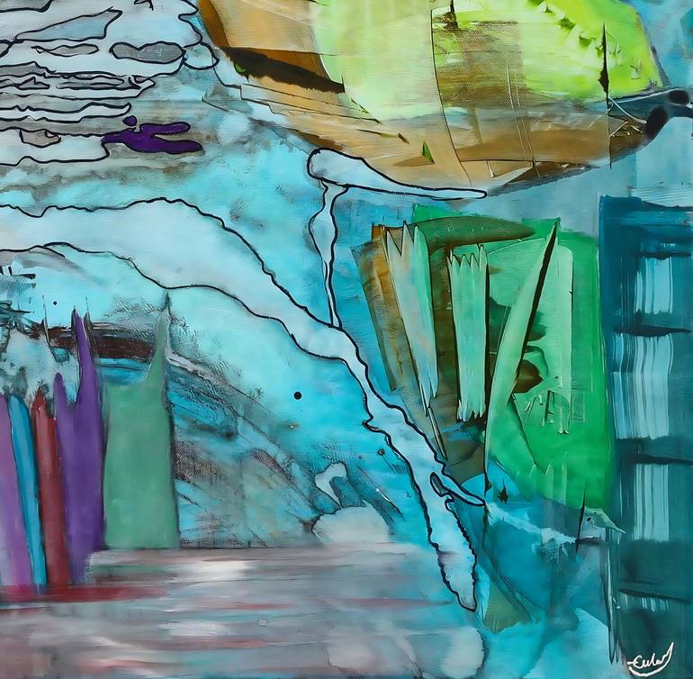 Original Abstract Expressionism Abstract Painting by Gokhan Agri