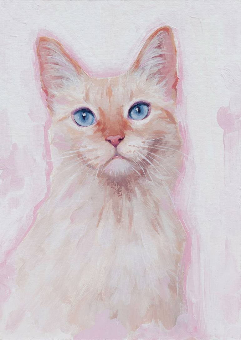 White Cat I Painting by Karina Cornelius Saatchi Art Australia
