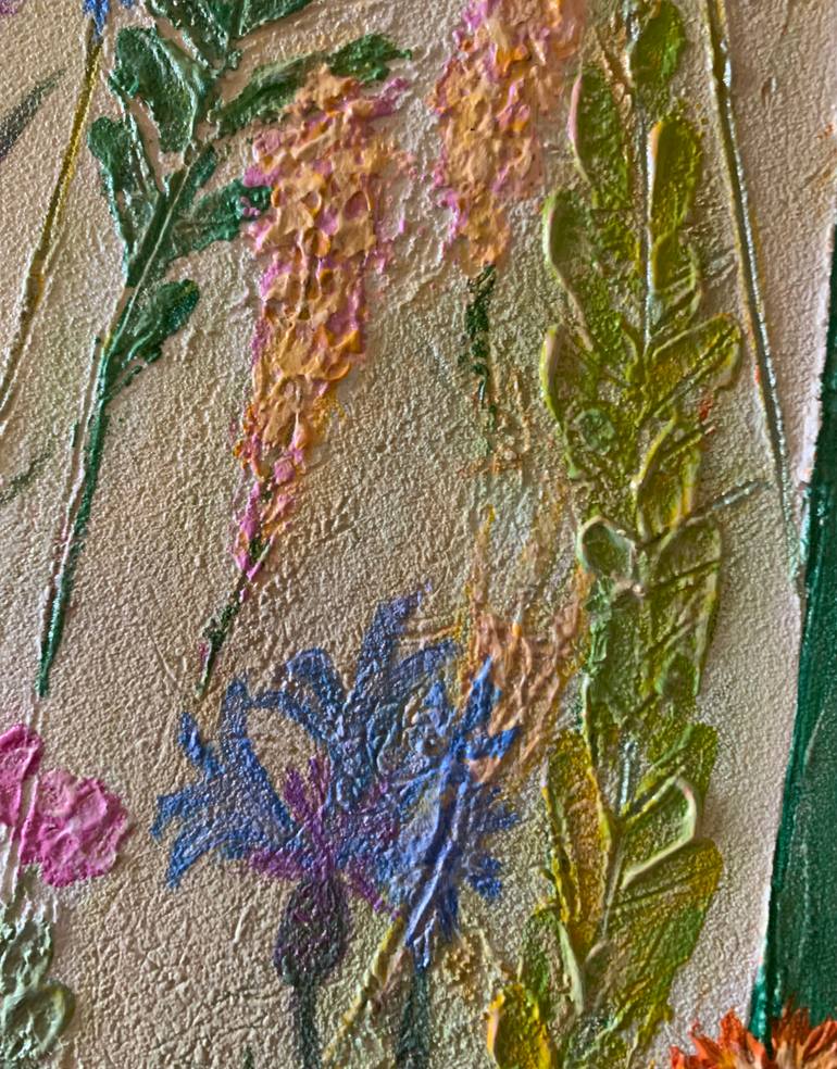 Original Art Deco Floral Painting by Svitlana Stovba