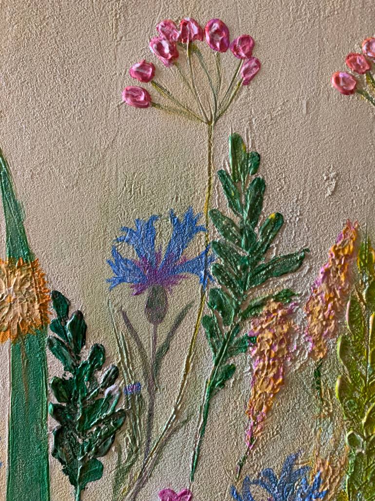 Original Art Deco Floral Painting by Svitlana Stovba