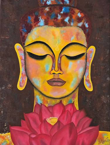 Young Buddha Oil Painting Canvas thumb