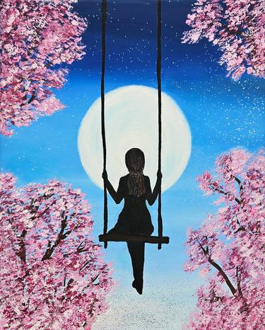 Flying girl Oil Painting Canvas thumb