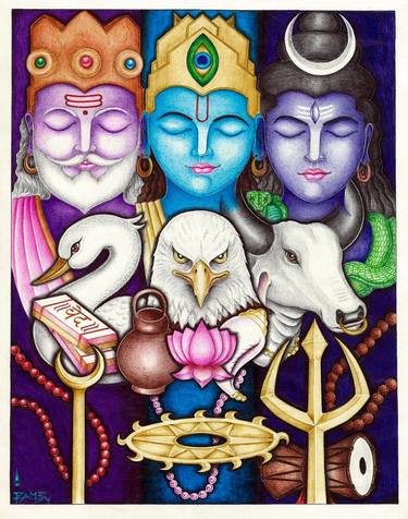 Original Conceptual Religion Drawings by Ramdevsinh Sindha