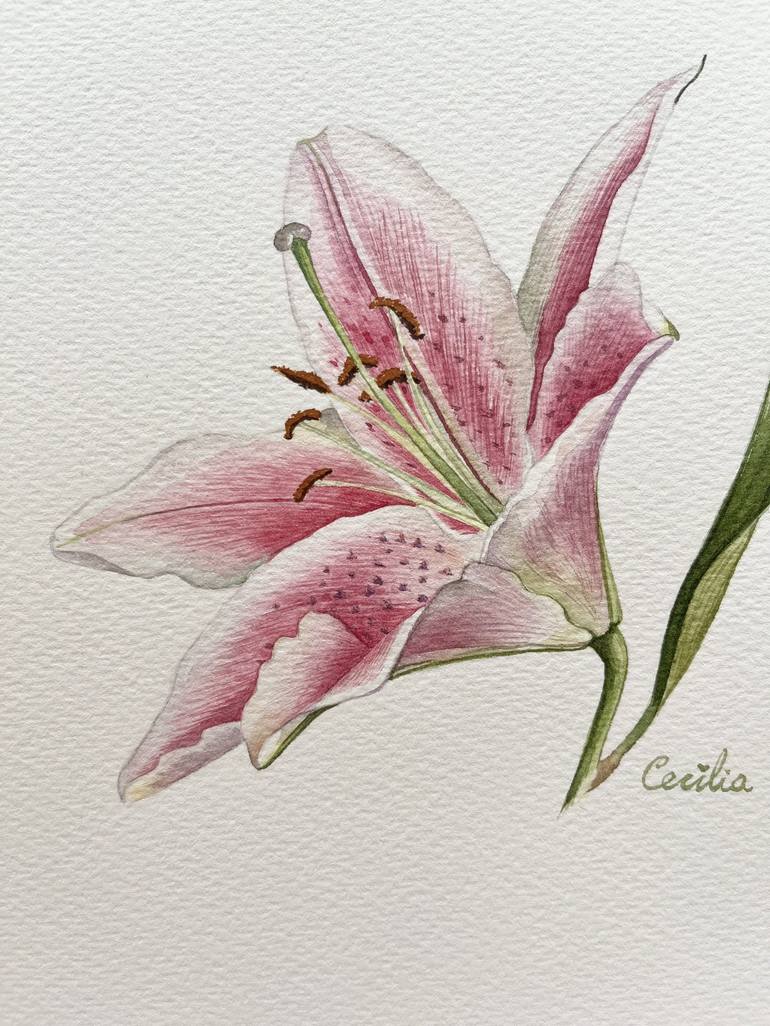 Original Classicism Botanic Painting by Cecilia Xu