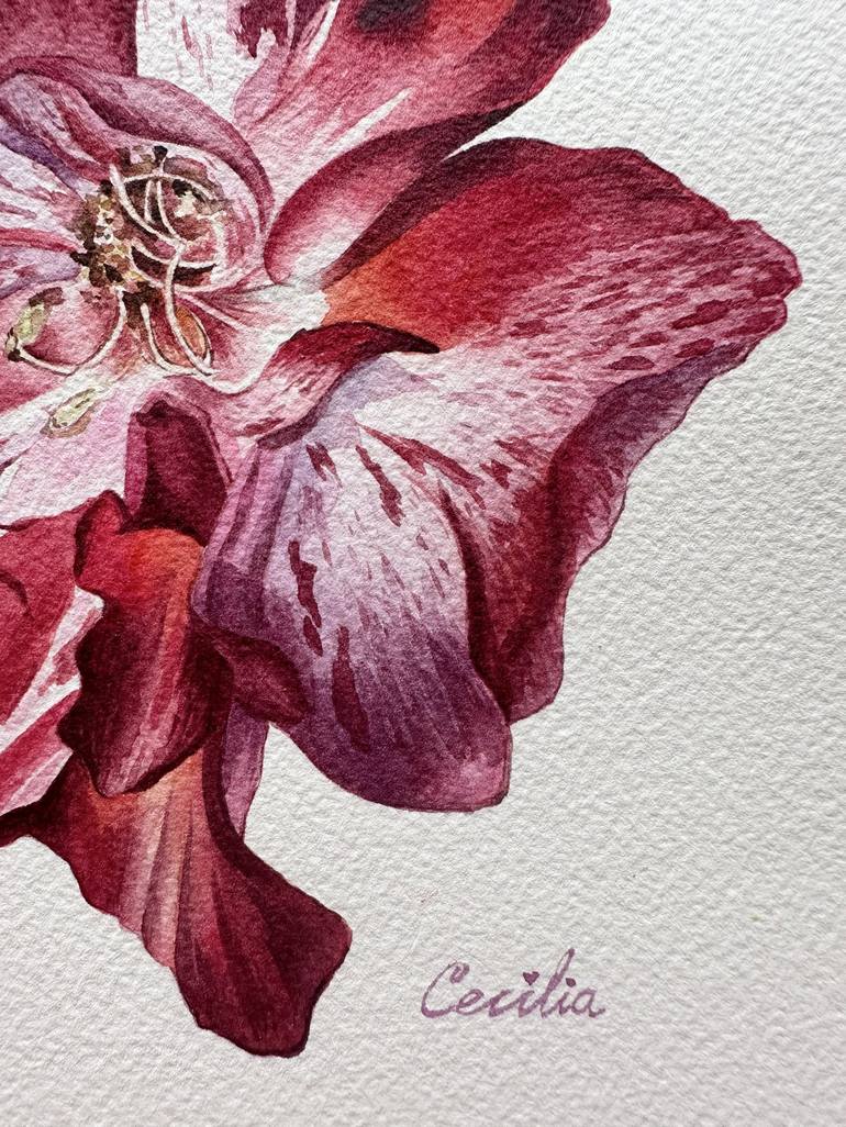 Original Classicism Floral Painting by Cecilia Xu