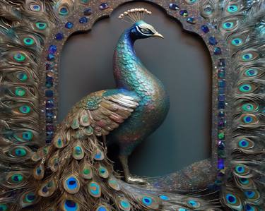 Peacock's Majestic Display: A Spectacle of Nature's Artistry thumb