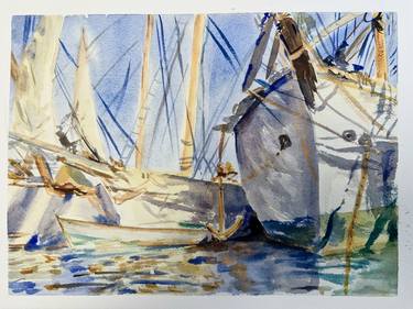 Original Impressionism Boat Paintings by Montse Gil