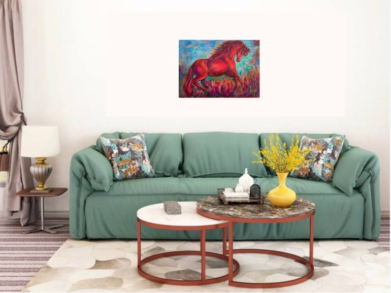 Original Fauvism Horse Painting by Nevin Engin