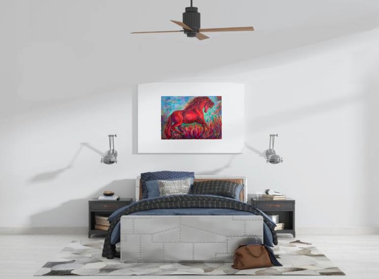 Original Fauvism Horse Painting by Nevin Engin