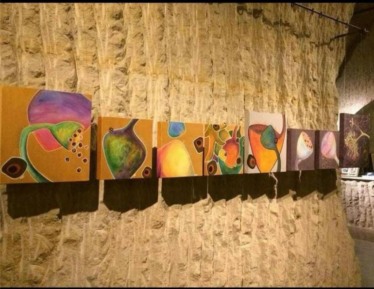 Original Abstract Botanic Painting by Nevin Engin