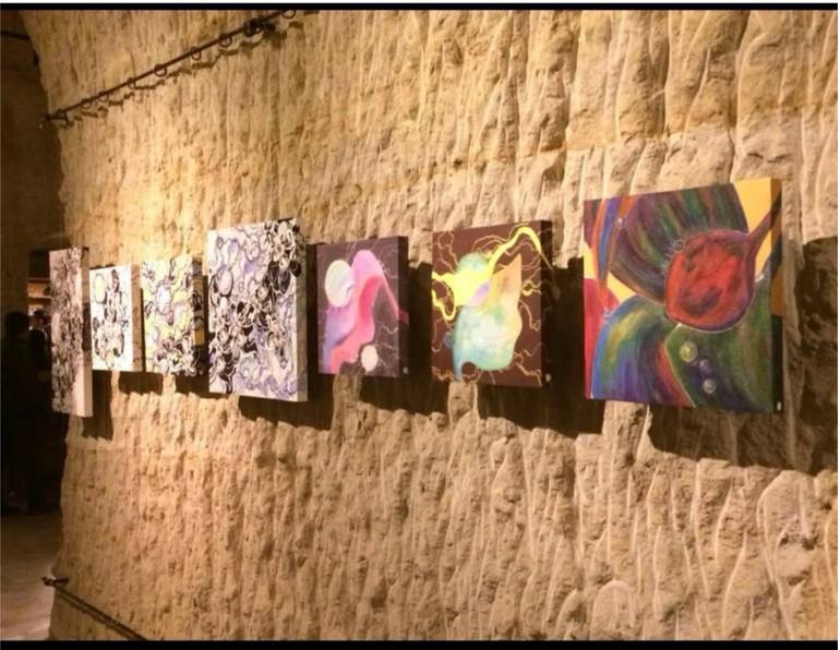 Original Art Deco Abstract Painting by Nevin Engin