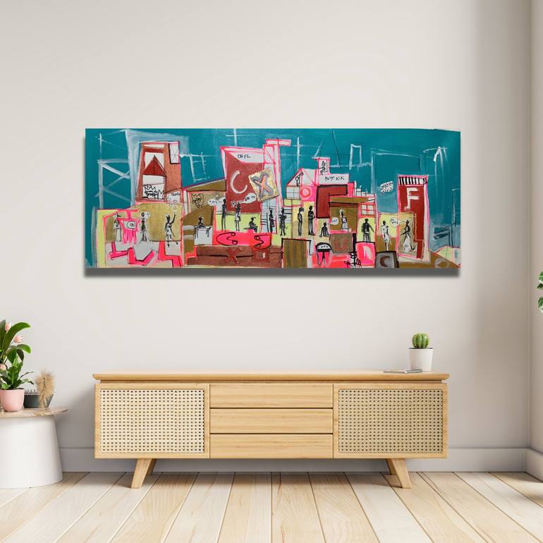 Original Contemporary Cities Painting by Sharon Blu