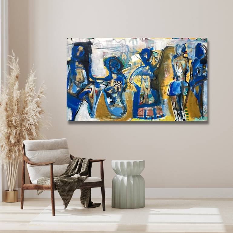 Original Contemporary People Painting by Sharon Blu