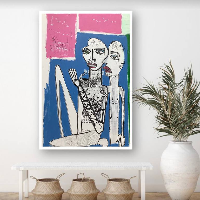 Original Contemporary People Painting by Sharon Blu