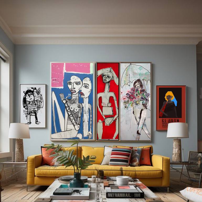 Original Contemporary People Painting by Sharon Blu