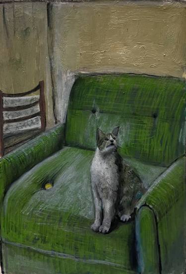 Original Cats Paintings by Levan Chabukiani