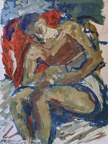 Original Figurative Abstract Paintings by Levan Chabukiani