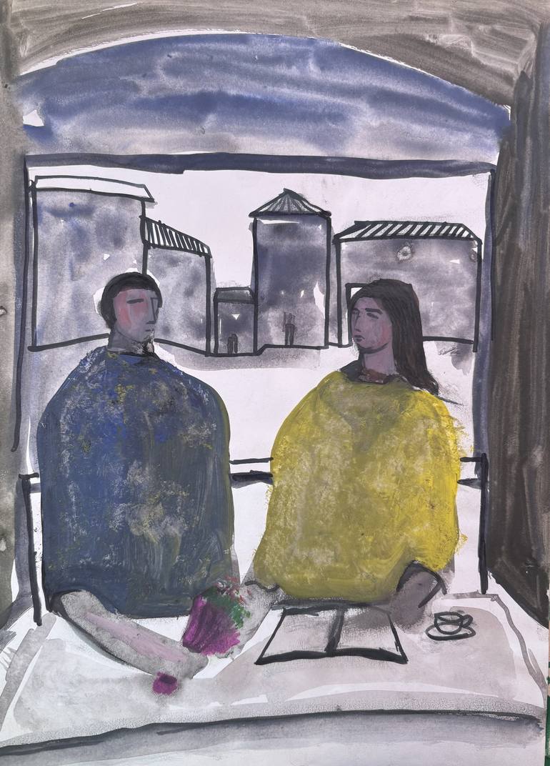 Original Abstract People Paintings by Levan Chabukiani