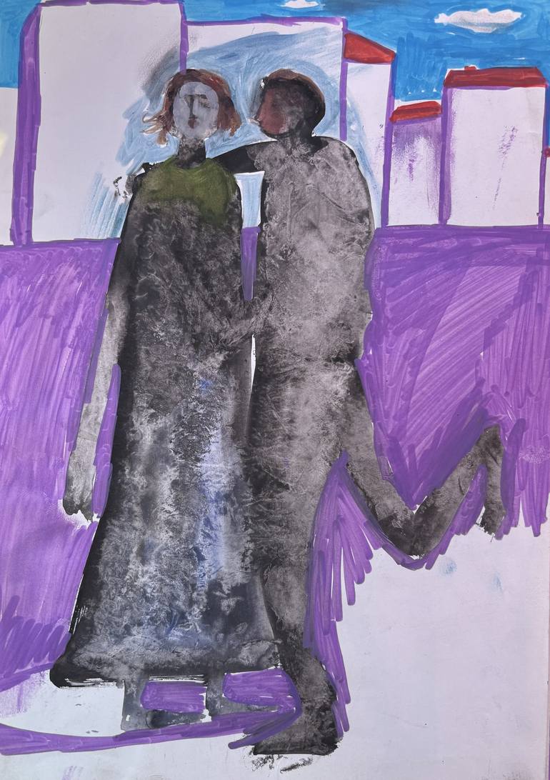 Original Abstract People Paintings by Levan Chabukiani