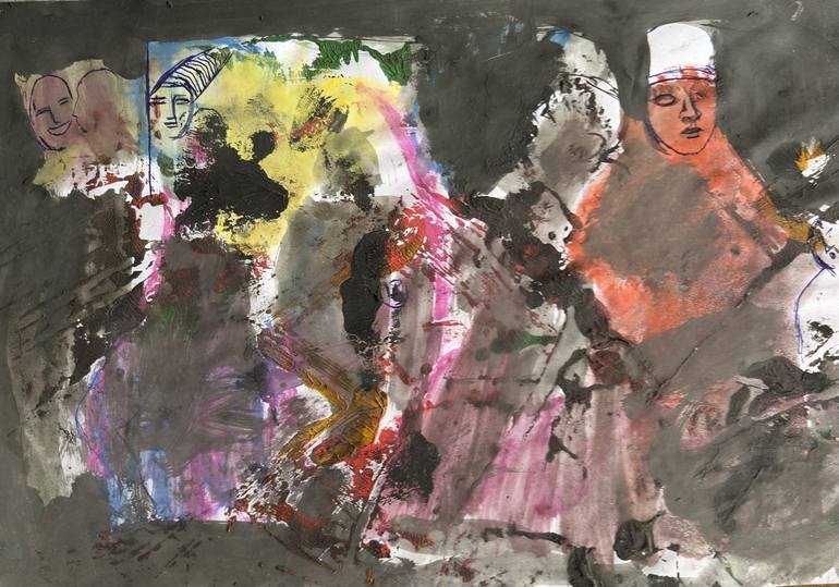 Original Abstract People Paintings by Levan Chabukiani