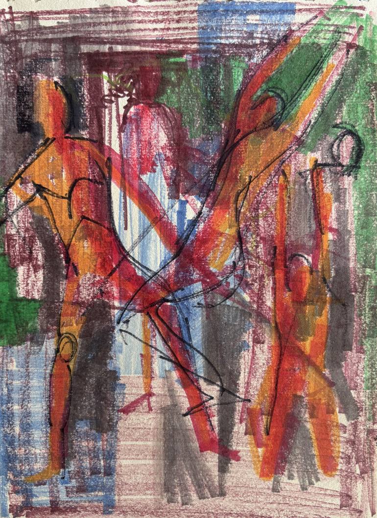 Original Abstract People Paintings by Levan Chabukiani