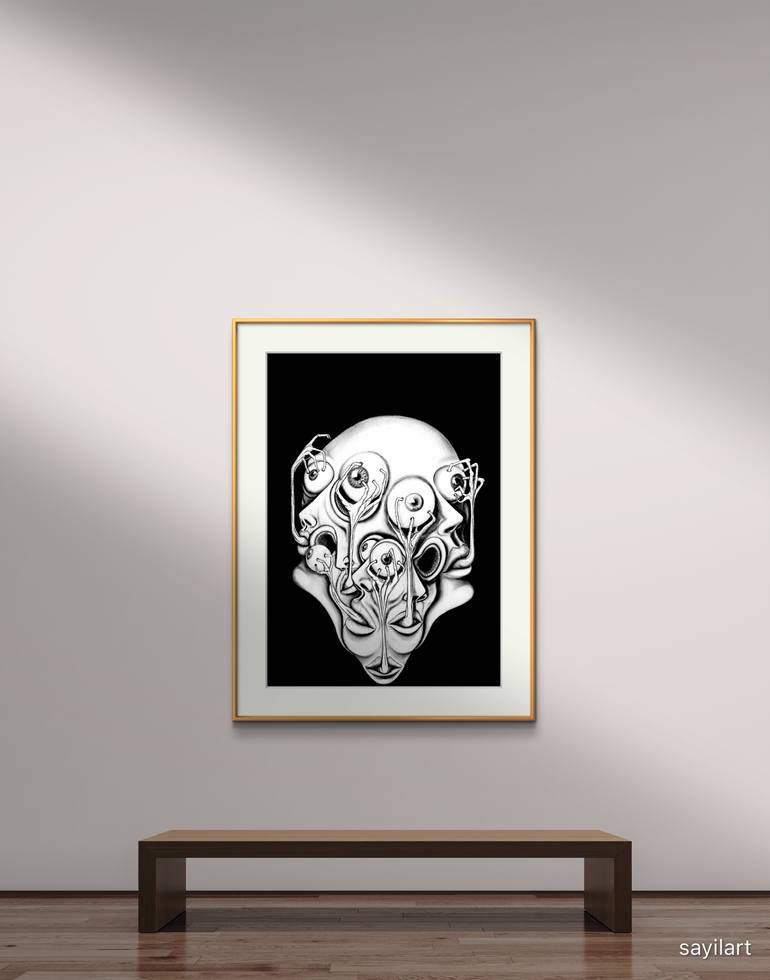 Original Surrealism Abstract Drawing by Sayil Moes