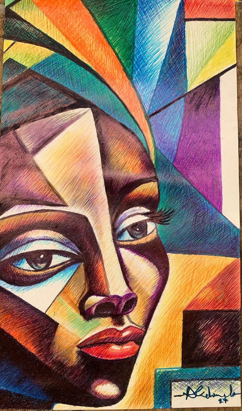 YEJIDE “A Girl with Secrets” Original Drawing by kehinde gold afolabi