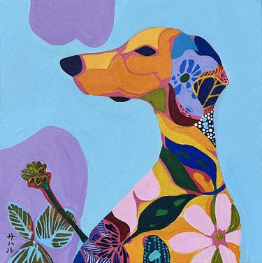 Original Contemporary Dogs Paintings by Sahar Manri