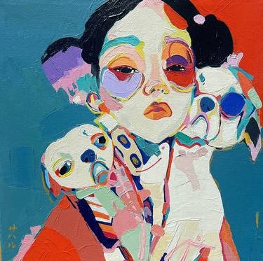 Original Contemporary Dogs Paintings by Sahar Manri