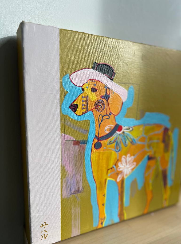 Original Abstract Expressionism Dogs Painting by Sahar Manri