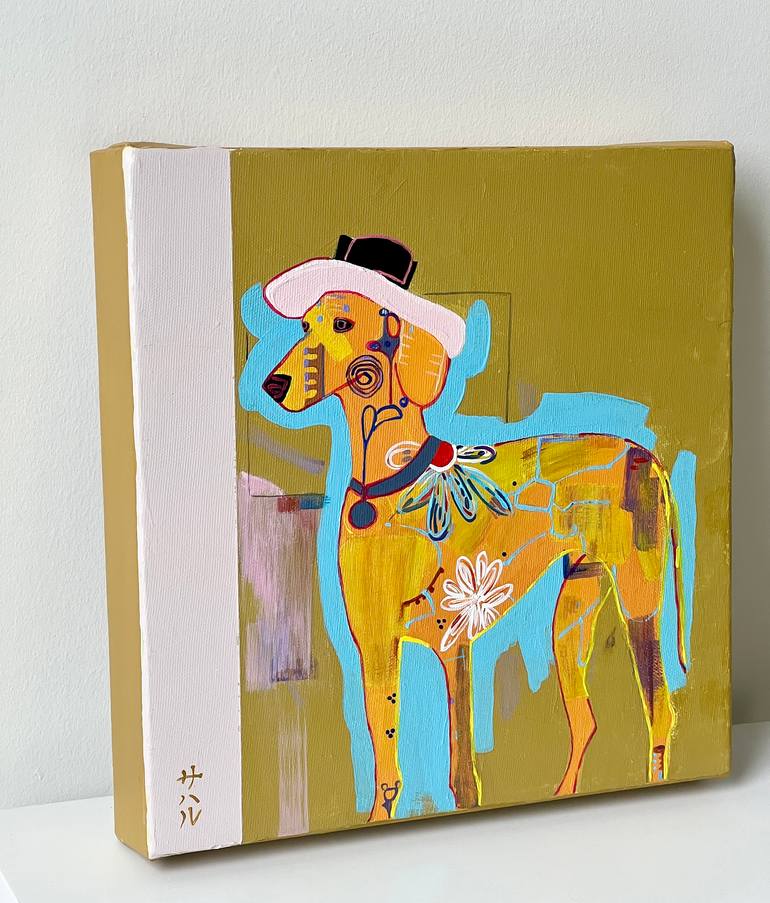 Original Abstract Expressionism Dogs Painting by Sahar Manri