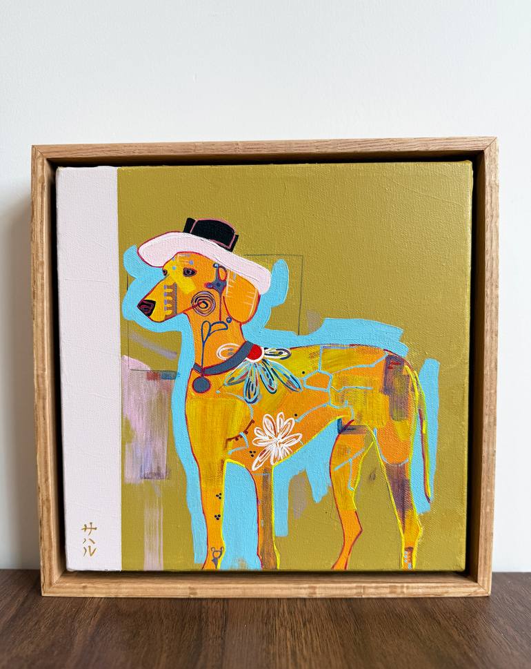Original Abstract Expressionism Dogs Painting by Sahar Manri