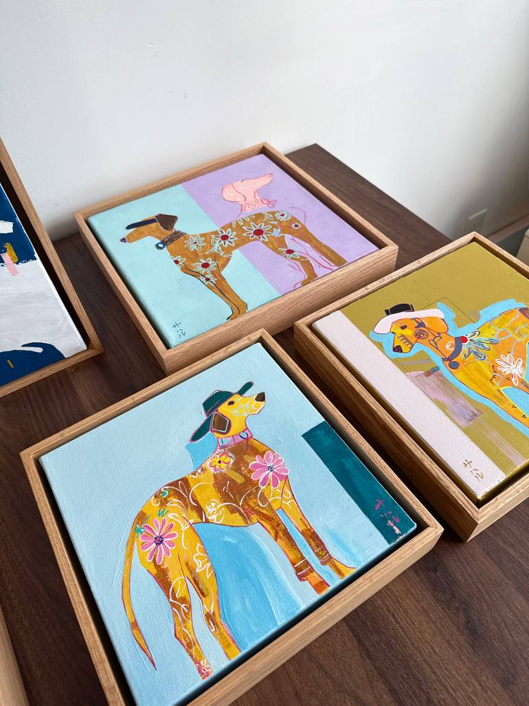 Original Abstract Expressionism Dogs Painting by Sahar Manri
