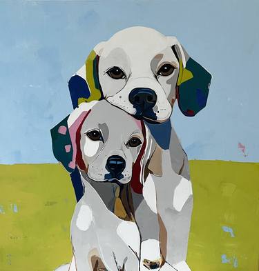 Original Abstract Dogs Paintings by Sahar Manri