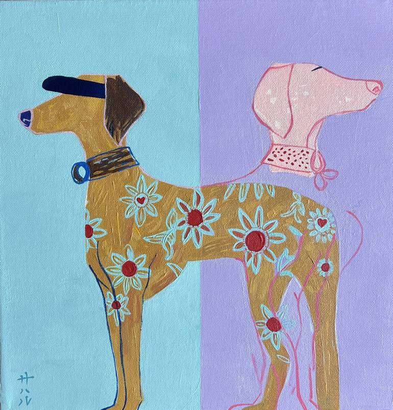 Print of Abstract Dogs Paintings by Sahar Manri