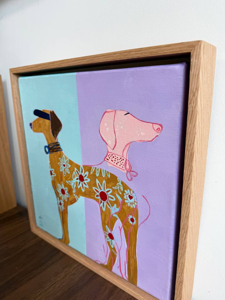 Original Abstract Dogs Painting by Sahar Manri