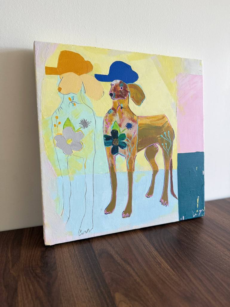 Original Abstract Dogs Painting by Sahar Manri