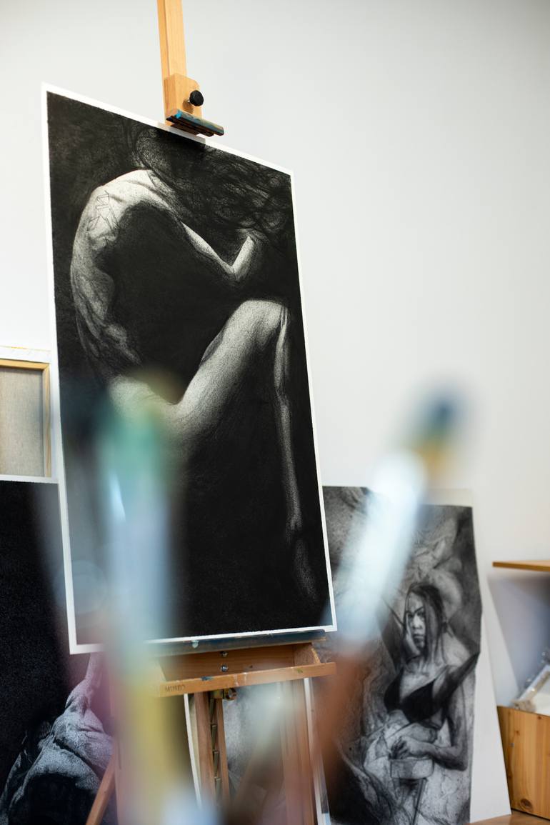 Original Black & White Women Painting by Eduard Hakobyan